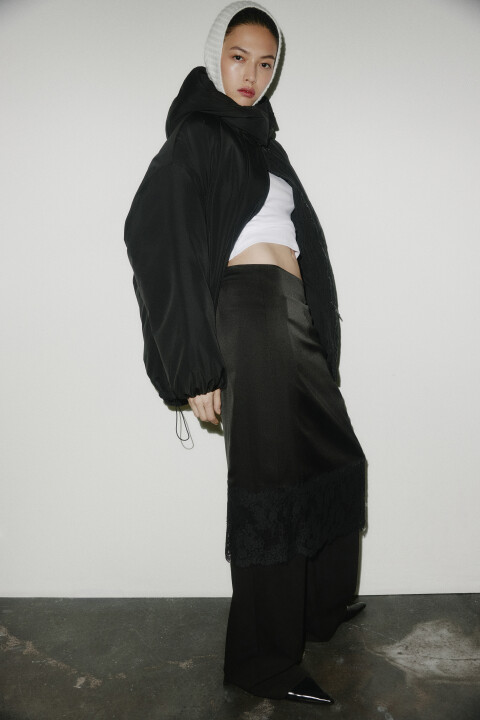 

Куртка oversize с капюшоном, Черный, Куртка oversize с капюшоном