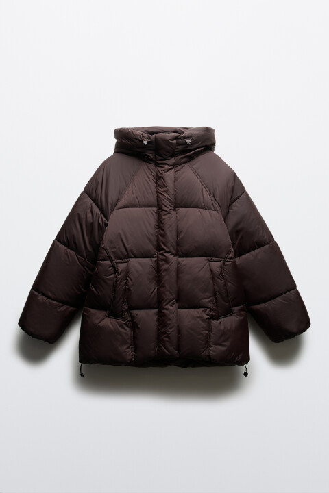 

Куртка короткая стеганая с капюшоном, Коричневый, Куртка короткая стеганая с капюшоном