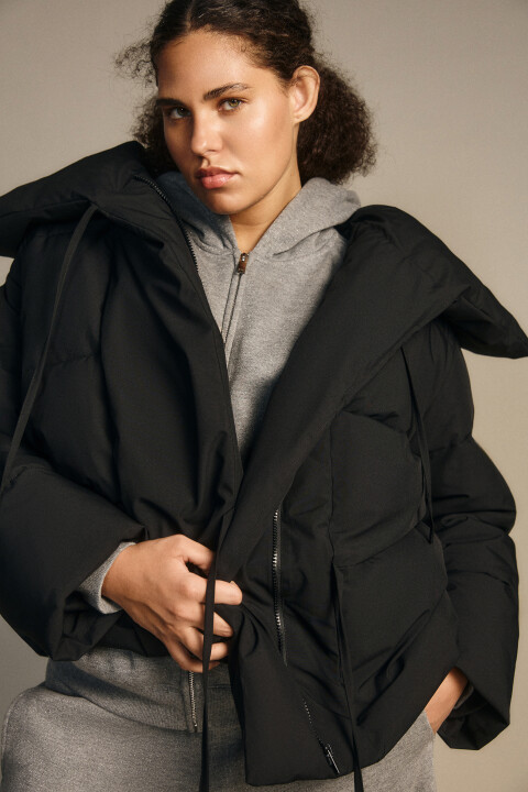 

Куртка стеганая с завязками, Черный, Куртка стеганая с завязками