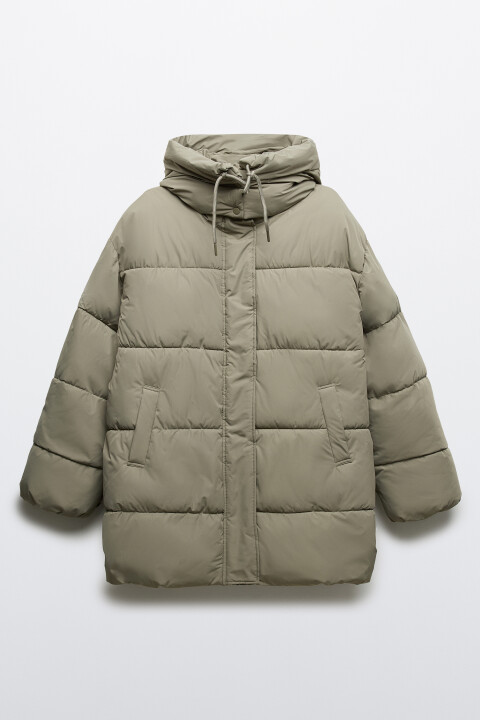 

Куртка стеганая с капюшоном, Бежевый, Куртка стеганая с капюшоном