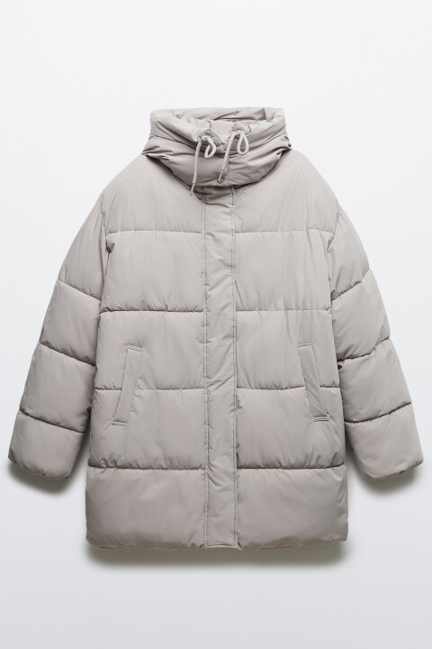 

Куртка стеганая с капюшоном, Бежевый, Куртка стеганая с капюшоном