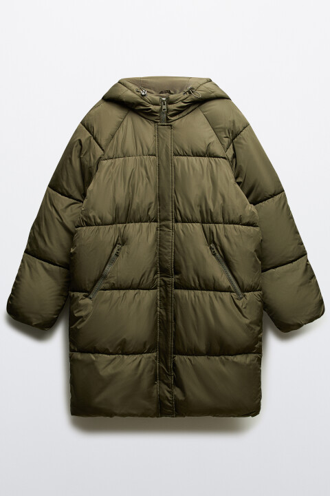 

Пальто стеганое с капюшоном, Зеленый, Пальто стеганое с капюшоном