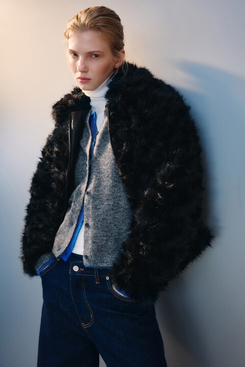 

Куртка из искусственного меха, Черный, Куртка из искусственного меха