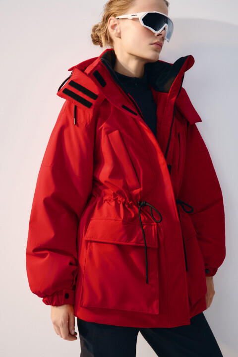 

Куртка-парка горнолыжная с капюшоном, Красный, Куртка-парка горнолыжная с капюшоном
