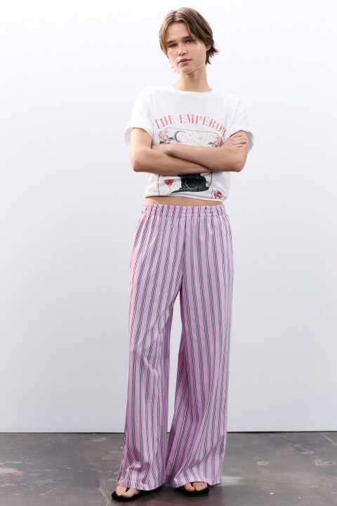 

Брюки домашние с принтом, Розовый, Брюки домашние с принтом