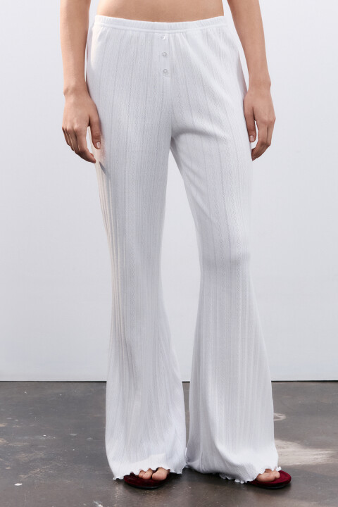 

Брюки домашние с волнистыми краями, Ванильный, Брюки домашние с волнистыми краями