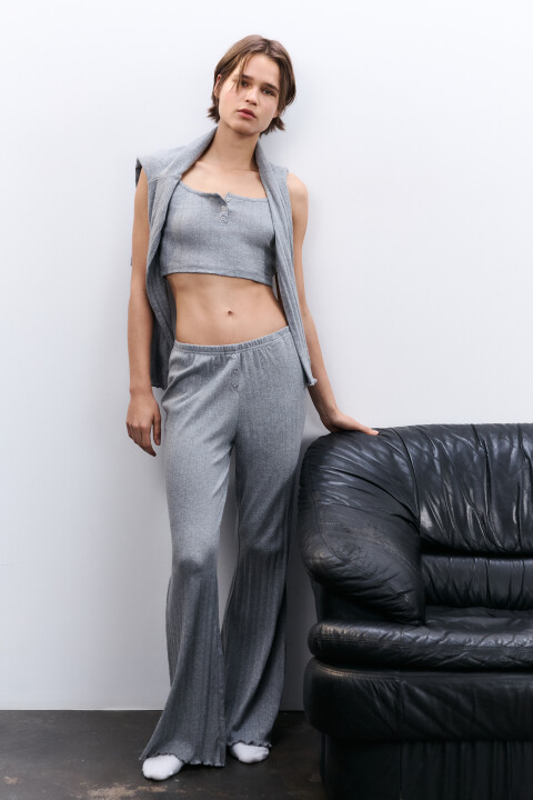 

Брюки домашние с волнистыми краями, Красный, Брюки домашние с волнистыми краями