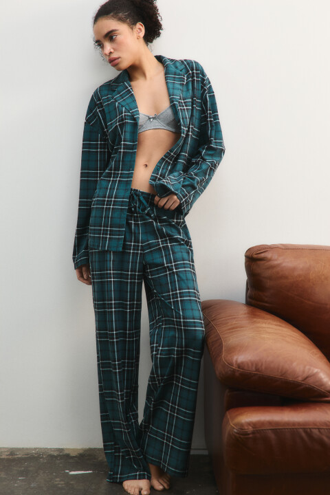 

Брюки домашние с принтом, Зеленый, Брюки домашние с принтом