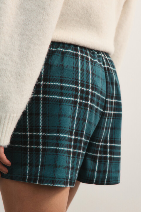 

Шорты пижамные в клетку, Зеленый, Шорты пижамные в клетку