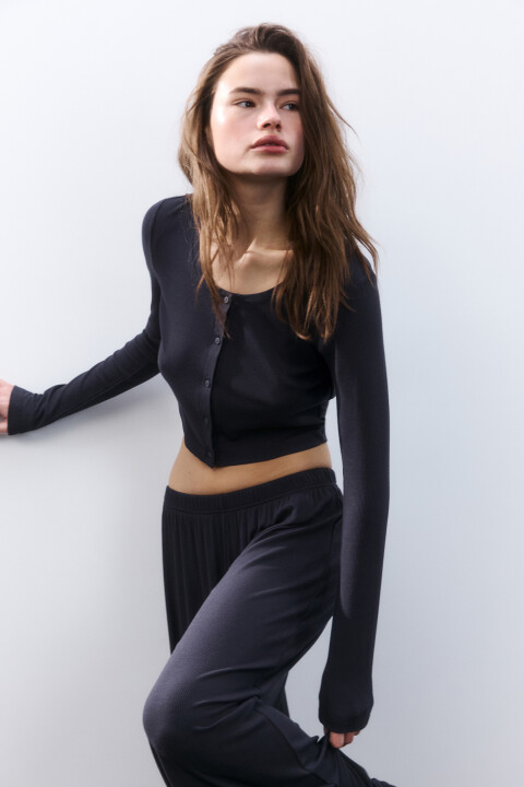 

Лонгслив на пуговицах домашний, Серый, Лонгслив на пуговицах домашний