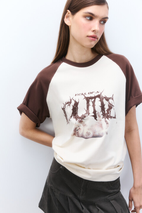 

Футболка oversize с принтом, Розовый, Футболка oversize с принтом