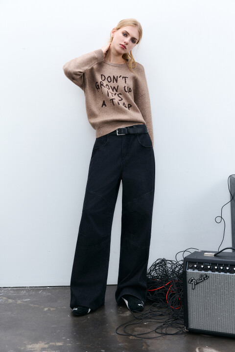 

Джинсы baggy fit с декоративными швами, Серый, Джинсы baggy fit с декоративными швами