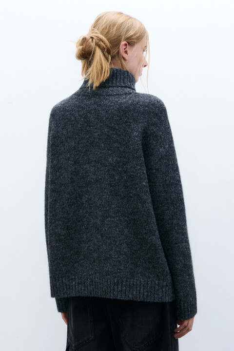 

Свитер вязаный с воротником, Зеленый, Свитер вязаный с воротником