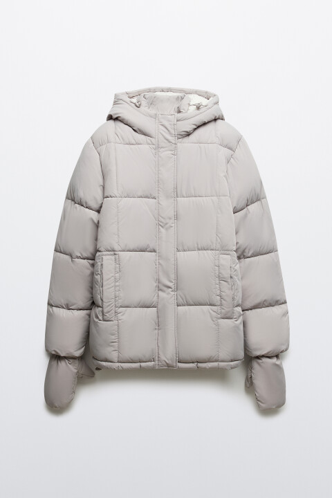 

Куртка стеганая с капюшоном и рукавицами, Черный, Куртка стеганая с капюшоном и рукавицами