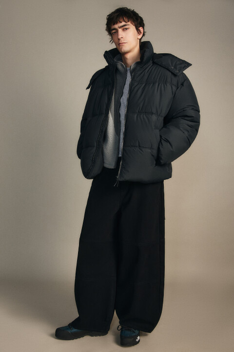 

Куртка стеганая со съемным капюшоном, Черный, Куртка стеганая со съемным капюшоном