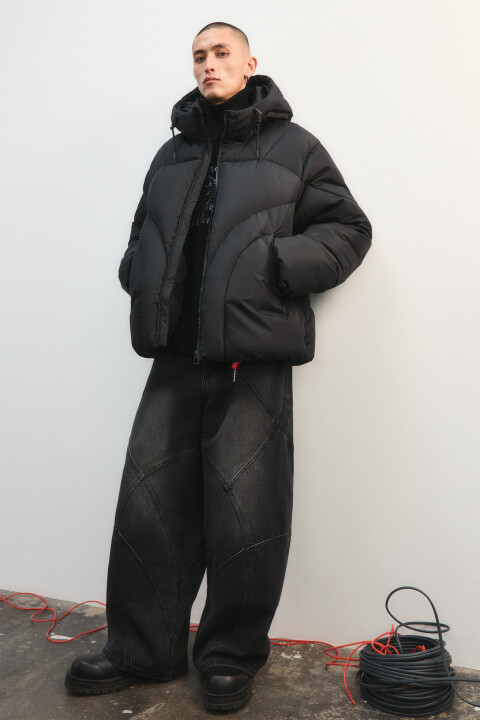 

Куртка стеганая с капюшоном, Черный, Куртка стеганая с капюшоном