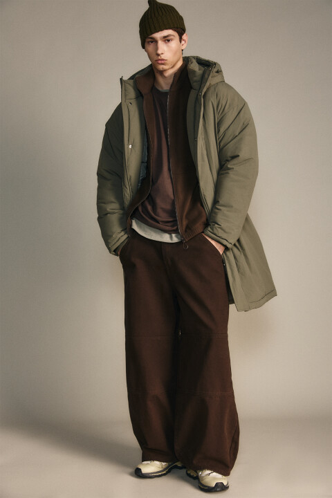 

Пальто на утеплителе с капюшоном, Зеленый, Пальто на утеплителе с капюшоном