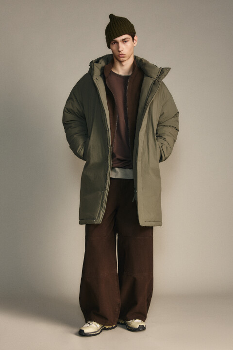 

Пальто на утеплителе с капюшоном, Зеленый, Пальто на утеплителе с капюшоном