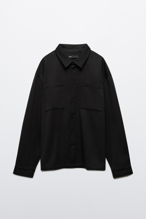 

Рубашка плотная с карманами, Черный, Рубашка плотная с карманами