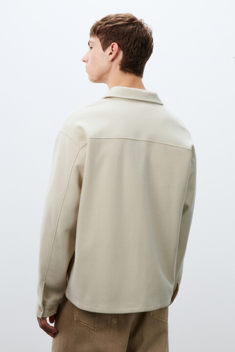 

Рубашка теплая с карманами, Молочный, Рубашка теплая с карманами