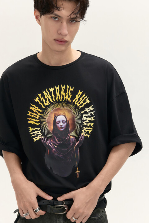 

Футболка хлопковая с принтом, Белый, Футболка хлопковая с принтом