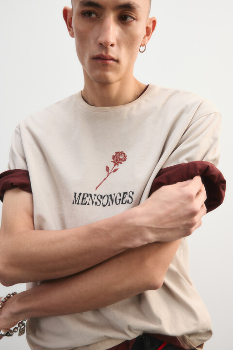 

Футболка вареная с принтом, Бордовый, Футболка вареная с принтом