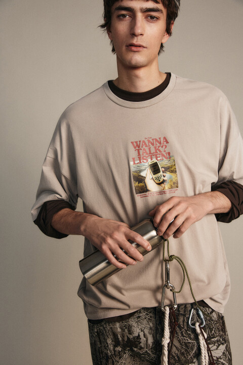 

Футболка хлопковая с вареным эффектом, Бежевый, Футболка хлопковая с вареным эффектом