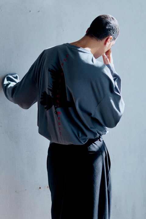 

Лонгслив хлопковый с принтом, Серый, Лонгслив хлопковый с принтом