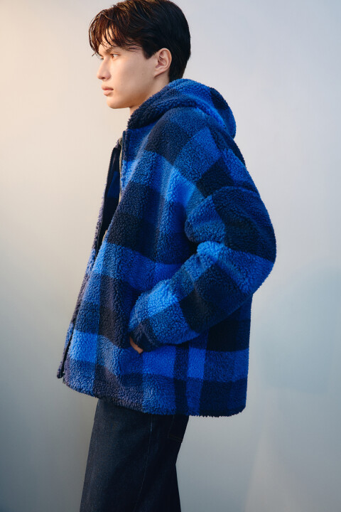 

Худи-зипка флисовая с капюшоном, Синий, Худи-зипка флисовая с капюшоном