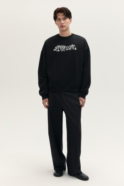 

Свитшот с принтом-надписью, Черный, Свитшот с принтом-надписью