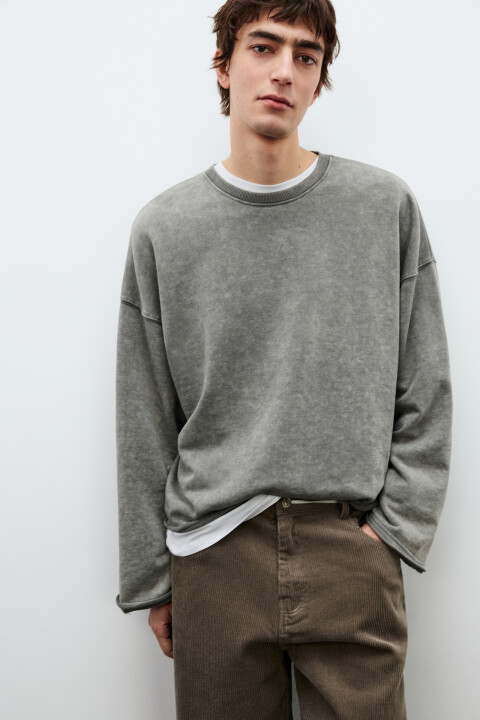 

Свитшот из футера с вареным эффектом, Серый, Свитшот из футера с вареным эффектом