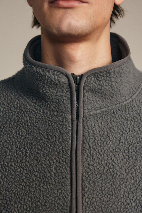 

Толстовка флисовая на молнии, Серый, Толстовка флисовая на молнии