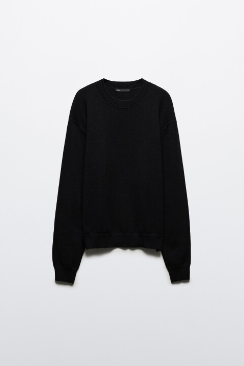 

Джемпер из тонкого вязаного трикотажа, Черный, Джемпер из тонкого вязаного трикотажа