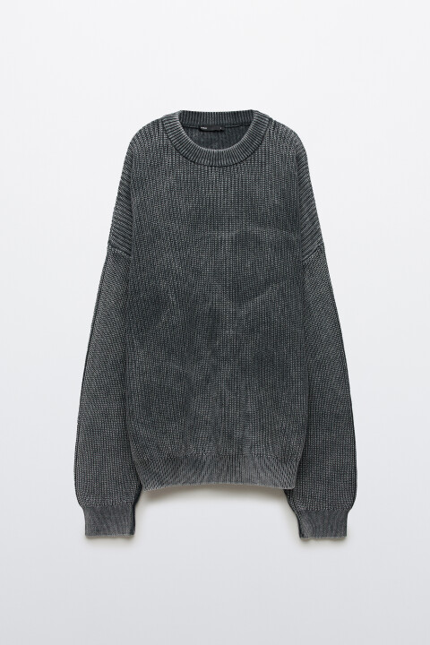 

Джемпер вязаный с вареным эффектом, Серый, Джемпер вязаный с вареным эффектом