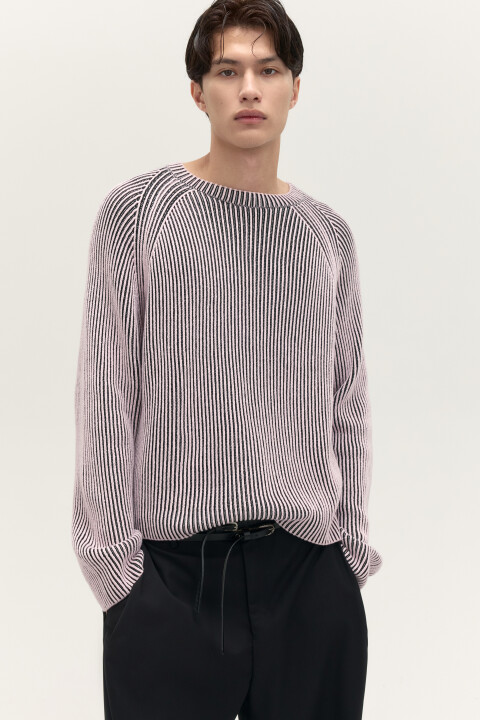 

Джемпер вязаный в рубчик, Розовый, Джемпер вязаный в рубчик