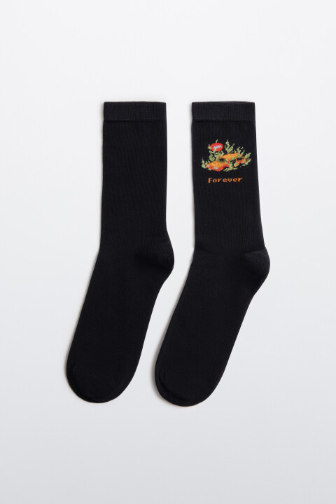 

Носки высокие с принтом, Черный, Носки высокие с принтом