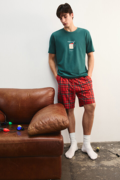 

Шорты пижамные в клетку, Красный, Шорты пижамные в клетку