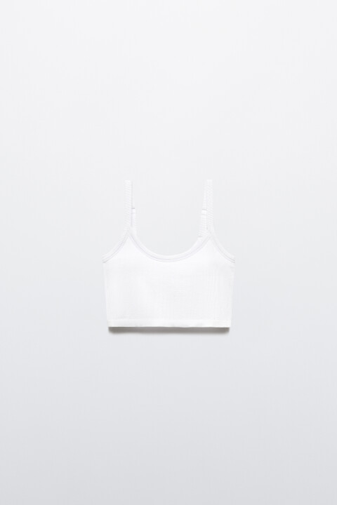 

Майка-топ бесшовная в рубчик, Белый, Майка-топ бесшовная в рубчик