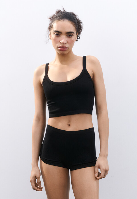 

Майка-топ бесшовная в рубчик, Коричневый, Майка-топ бесшовная в рубчик