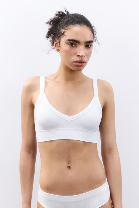 

Бюстгальтер-топ бесшовный в рубчик, Черный, Бюстгальтер-топ бесшовный в рубчик