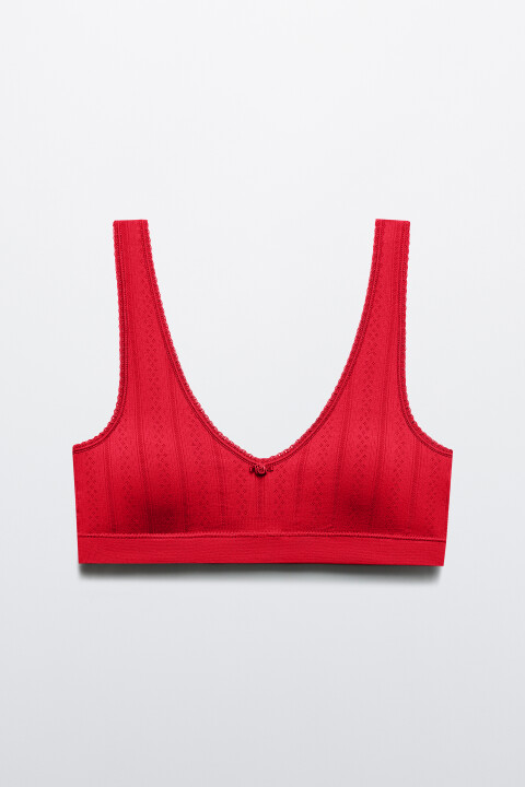 

Бюстгальтер-топ бесшовный ажурный, Красный, Бюстгальтер-топ бесшовный ажурный