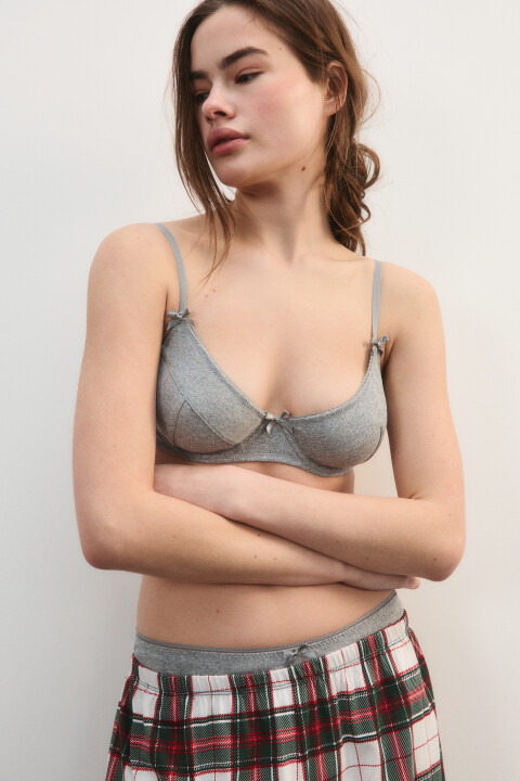 

Бюстгальтер-бра хлопковый с бантиками, Красный, Бюстгальтер-бра хлопковый с бантиками