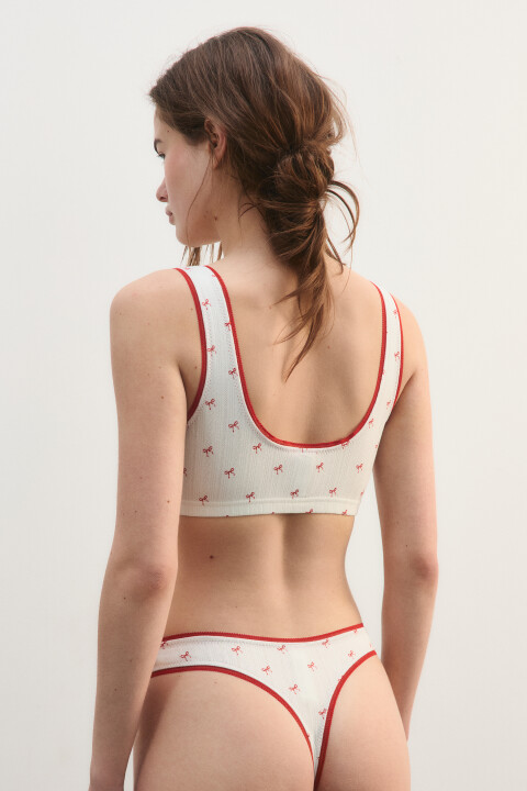 

Бюстгальтер-топ хлопковый с бантиками, Красный, Бюстгальтер-топ хлопковый с бантиками