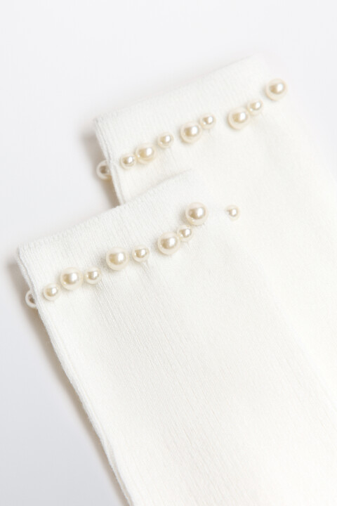 

Носки теплые с жемчужным бисером, Ванильный, Носки теплые с жемчужным бисером