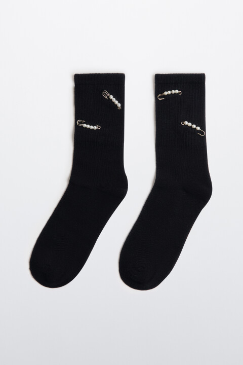 

Носки с булавками и бисером, Черный, Носки с булавками и бисером