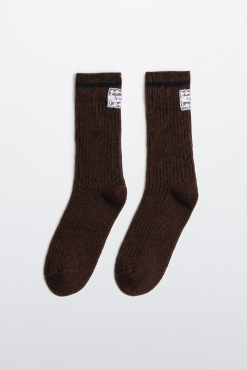 

Носки теплые с кружевным патчем, Ванильный, Носки теплые с кружевным патчем