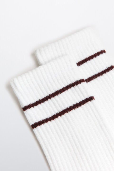 

Носки высокие с полосками, Ванильный, Носки высокие с полосками