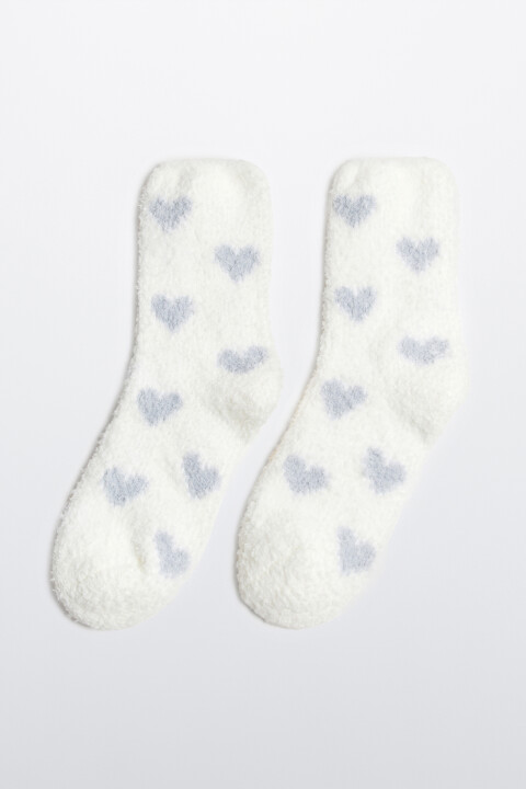 

Носки махровые с сердечками, Серый, Носки махровые с сердечками