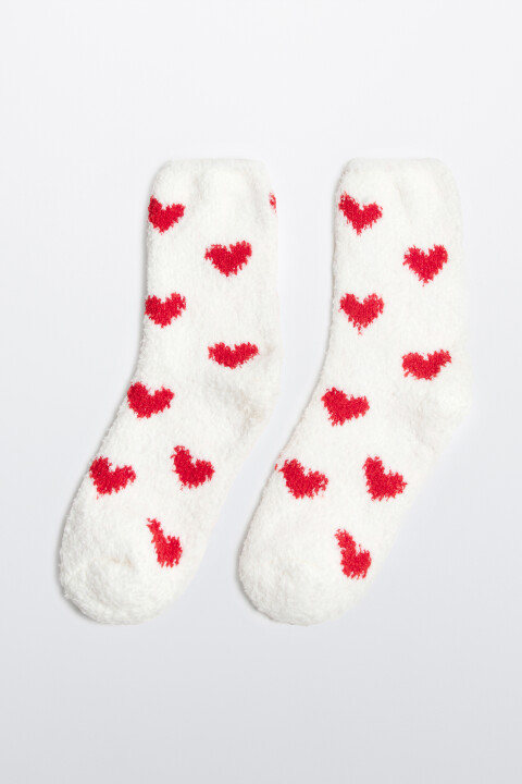 

Носки махровые с сердечками, Красный, Носки махровые с сердечками