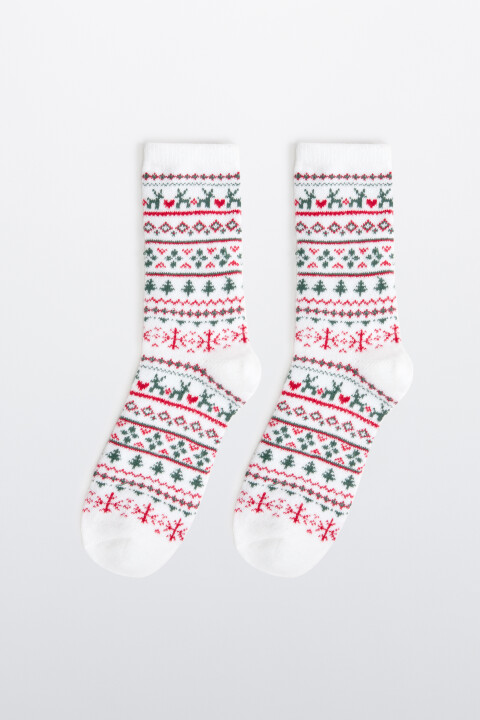 

Носки с новогодним принтом, Ванильный, Носки с новогодним принтом